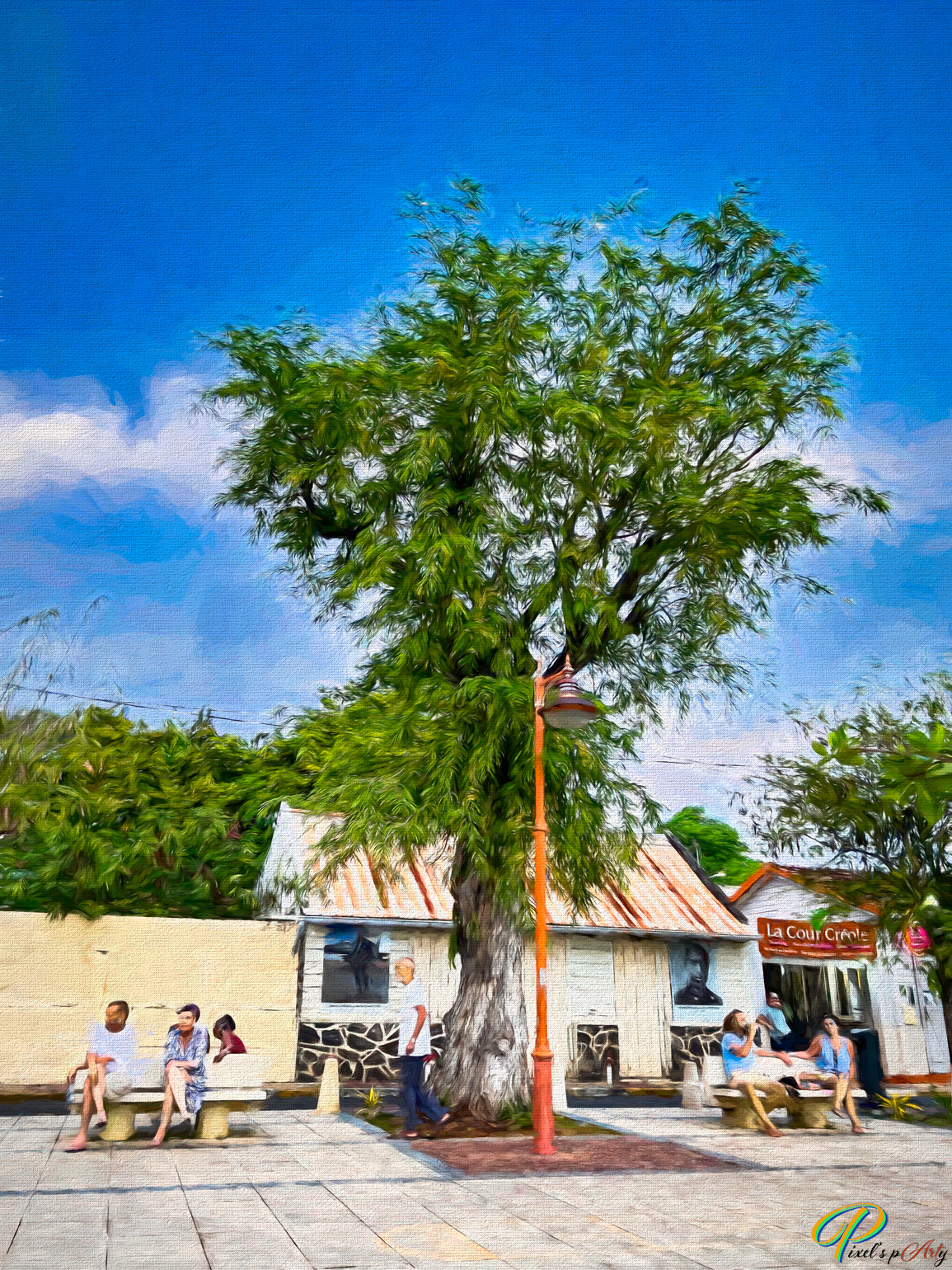 Place du bourg de Sainte Anne